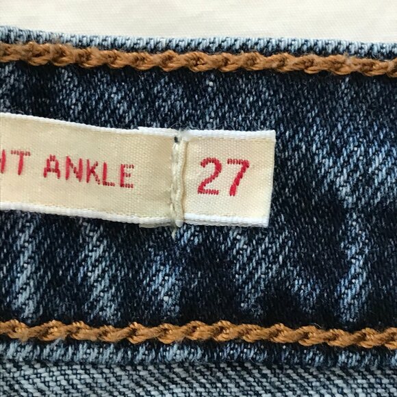 Levi's Ribcage Straight Ankle Jeans Women 27 Blue Button Fly Medium Wash Stretch - Picture 5 of 15